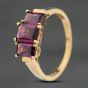 Second Hand 9ct Yellow Gold Tourmaline Three Stone Ring 41103952