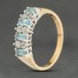 Second Hand 9ct Yellow Gold Blue Topaz & Cubic Zirconia Half Eternity Ring 41103954