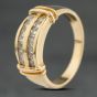 Second Hand 9ct Yellow Gold Cubic Zirconia Two Row Ring 41103959