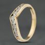 Second Hand 9ct Yellow Gold Cubic Zirconia Wishbone Ring 41103960