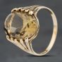 Second Hand 9ct Yellow Gold Smoky Quartz Large Oval Tension Set Dress Ring 41103966