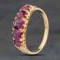 Second Hand Vintage Yellow Gold Rubellite Five Stone Ring 41103976