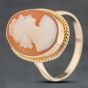Second Hand Vintage Yellow Gold Cameo Large Oval Dress Ring 41103983