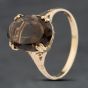 Second Hand 9ct Yellow Gold Smoky Quartz Oval Dress Ring 41103988