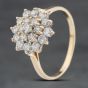 Second Hand 9ct Yellow Gold Cubic Zirconia Large Cluster Ring 41103994