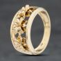 Second Hand 9ct Yellow Gold Flowers Dress Ring 41103996