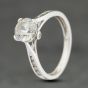 Second Hand 9ct White Gold Cubic Zirconia Round Shoulder Set Solitaire Ring 41103998