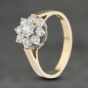 Second Hand 9ct Yellow Gold Cubic Zirconia Flower Cluster Ring 41103999