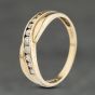 Second Hand 9ct Yellow Gold Cubic Zirconia Crossover Ring 41104000