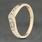Second Hand 9ct Yellow Gold Cubic Zirconia Wishbone Ring 41104002
