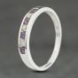 Second Hand 9ct White Gold Amethyst & Cubic Zirconia Half Eternity Ring 41104004
