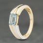 Second Hand 9ct Yellow Gold Step Cut Blue Topaz Dress Ring 41104008