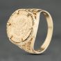 Second Hand 9ct Yellow Gold Pesos Stamped Coin Ring 41104011