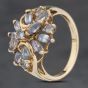 Second Hand 9ct Yellow Gold Tanzanite Cluster Ring 41104039