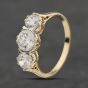 Second Hand 9ct Yellow Gold Cubic Zirconia Three Stone Ring 41104052