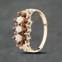 Second Hand 9ct Yellow Gold Opal & Garnet Cluster Ring 41104058