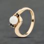 Second Hand 9ct Yellow Gold Simulated Pearl & Blue Spinel Round Dress Ring 41104065