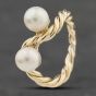 Second Hand 9ct Yellow Gold Cultured Pearl Rope Twist Dress Ring 41104067