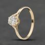Second Hand 9ct Yellow Gold Cubic Zirconia Round Solitaire Ring 41104070
