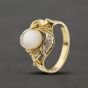 Second Hand 14ct Yellow Gold Cultured Pearl & Spinels Dress Ring 41104076