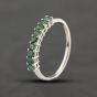 Second Hand 9ct White Gold Emerald Square Cut Half Eternity Ring 41104083