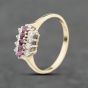 Second Hand 9ct Yellow Gold Sapphire & Cubic Zirconia Three Row Ring 41104093