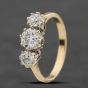 Second Hand 9ct Yellow Gold Cubic Zirconia Three Stone Ring 41104099