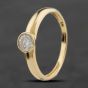 Second Hand 14ct Yellow Gold Cubic Zirconia Rubover Solitaire Ring 41104104
