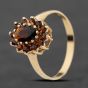 Second Hand 9ct Yellow Gold Garnet Oval Cluster Ring 41104108