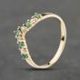 Second Hand 9ct Yellow Gold Emerald & Cubic Zirconia Half Wishbone Ring 41104112
