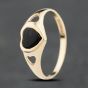 Second Hand 9ct Yellow Gold Onyx Heart Shape Signet Ring 41104123