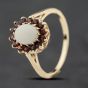 Second Hand 9ct Yellow Gold Opal & Garnet Oval Cluster Ring 41104127