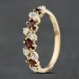 Second Hand 9ct Yellow Gold Garnet & Cubic Zirconia Dress Ring 41104131