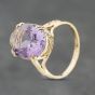 Second Hand 9ct Yellow Gold Amethyst Large Oval Dress Ring 41104136