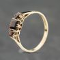 Second Hand 9ct Yellow Gold Garnet Three Stone Ring 41104154
