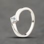 Second Hand 9ct White Gold Aquamarine Square Cut Dress Ring 41104166