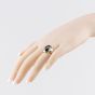 Second Hand Vintage 15ct Yellow Gold Garnet Cabachon Large Oval Dress Ring 41104172