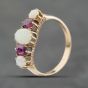 Second Hand Vintage Yellow Gold Opal & Garnet Five Stone Ring 41104173