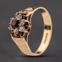 Second Hand 9ct Yellow Gold Garnet & White Spinel Cluster Ring 41104183