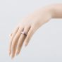Second Hand 9ct White Gold Pink & White Cubic Zirconia Three Stone Dress Ring 41104187