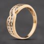 Second Hand 9ct Yellow Gold Cubic Zirconia Two Row Ring 41104205
