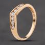 Second Hand 9ct Yellow Gold Cubic Zirconia Channel Set Half Wishbone Ring 41104212