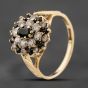 Second Hand 9ct Yellow Gold Sapphire & Cubic Zirconia Large Cluster Ring 41104224