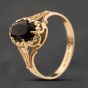 Second Hand 9ct Yellow Gold Smoky Quartz Quartz Oval Dress Ring 41104230