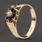 Second Hand 9ct Yellow Gold Sapphire & Pearl Flower Cluster Ring 41104239