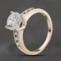 Second Hand 9ct White Gold Cubic Zirconia Shoulder Set Solitaire Ring 41104240