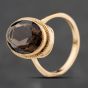Second Hand 9ct Yellow Gold Smoky Quartz Oval Dress Ring 41104260