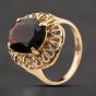 Second Hand 9ct Yellow Gold Garnet Large Oval Dress Ring 41104268