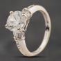 Second Hand 14ct White Gold Cubic Zirconia Shoulder Set Solitaire Ring 41104273