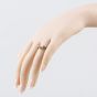 Second Hand 9ct Yellow Gold Sapphire & Cubic Zirconia Wishbone Ring 41104290
